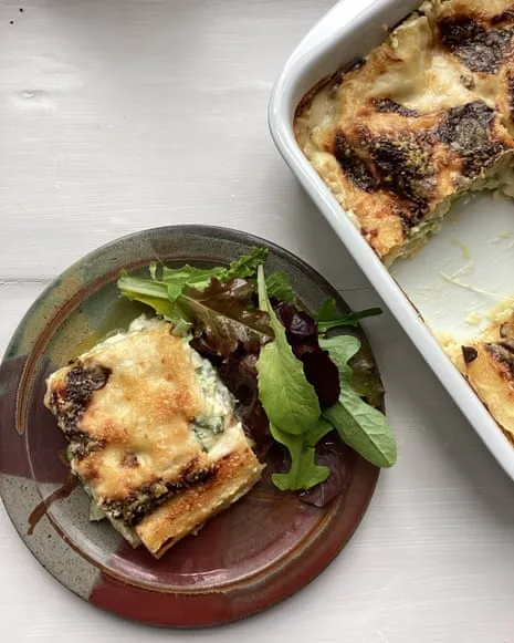 Rachel Roddy's Recipe for Layered Pasta with Zucchini and A Trio of Cheeses
